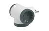 Multi-Socket Plug, T-shaped 3x outlets schuko 2P+E 16A 230V, 3680W, white-black