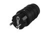 Plug CEE 7/7, 2P+E Schuko 16A 250VAC, straight, rubber, IP44, black, Emos